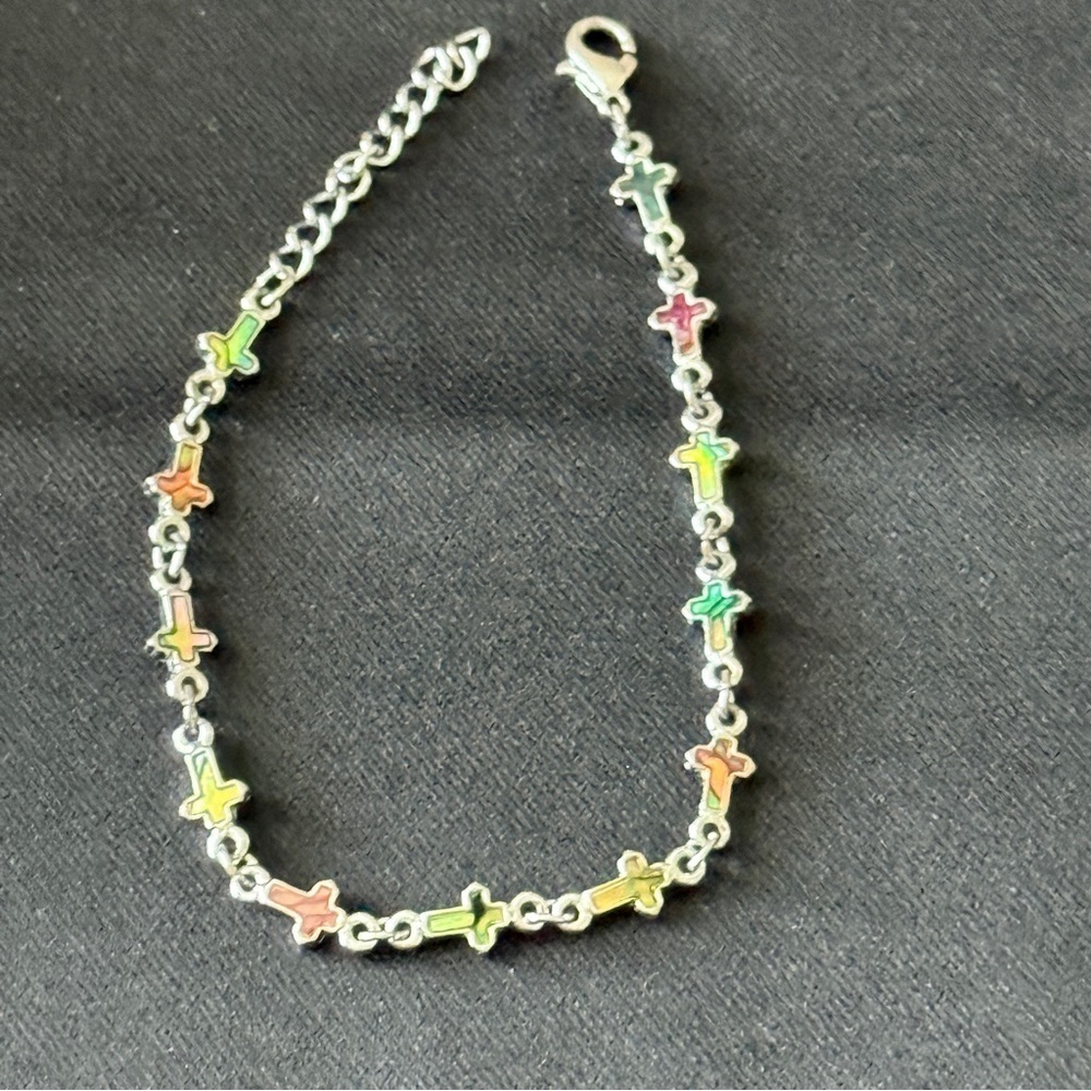Multi-Color Cross Charm Bracelet - Picture 5 of 6